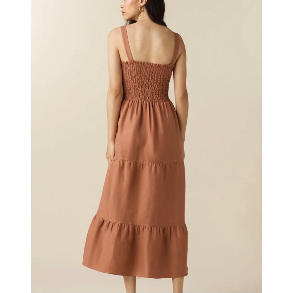 Women's Tan Smocked Maxi Dress - Picture 4 of 10